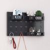 Metal Key Hooks with 3 Adjustable Baskets and 3 Hooks; Pegboards for wall Organizer - as picture