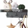 Key hook holder; mail manager and kitchen storage for wall decoration with 5 key hooks - as picture