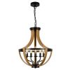 5 - Light Faux Wood Farmhouse Chandelier - as Pic