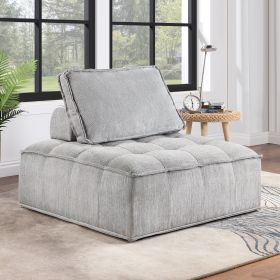 Upholstered Seating Armless Accent Chair Leisure Sofa Lounge Chair Lazy Sofa Barrel Chair for Living Room Corner Bedroom Office; Linen; Gray - as Pic