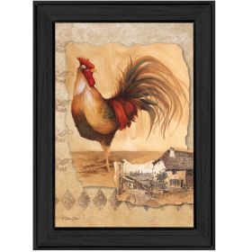 "Rooster Montage II" By Dee Dee; Printed Wall Art; Ready To Hang Framed Poster; Black Frame - as Pic