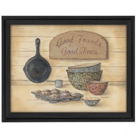 "Good Friends" By Pam Britton; Printed Wall Art; Ready To Hang Framed Poster; Black Frame - as Pic