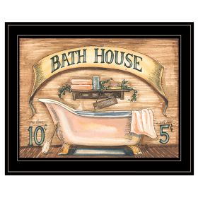 "Bath House" by Becca Barton; Ready to Hang Framed Print; Black Frame - as Pic