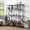 [VIDEO] Bookcase and Bookshelf; Home Office 5 Tier Bookshelf; Open Freestanding Storage Shelf with Metal Frame; Brown - as Pic