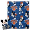 Knicks OFFICIAL NBA & Disney's Mickey Mouse Character Hugger Pillow & Silk Touch Throw Set; 40" x 50" - 1COB/3122A/0018/RET