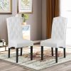 Dining PU Chair with Solid Wood Legs; 18.11&quot; L x 24.01&quot; W x 40.95&quot; H White - PP193583AAK