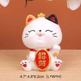 Chinese Lucky Wealth Waving Cat Gold Waving Hand Cat Home Decor Welcome Waving Cat Sculpture Statue Decor Car Ornament - Style A - S