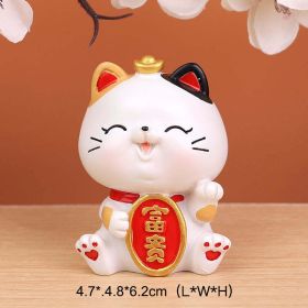 Chinese Lucky Wealth Waving Cat Gold Waving Hand Cat Home Decor Welcome Waving Cat Sculpture Statue Decor Car Ornament - Style C - S