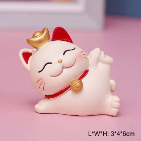 Chinese Lucky Wealth Waving Cat Gold Waving Hand Cat Home Decor Welcome Waving Cat Sculpture Statue Decor Car Ornament - 3 - S