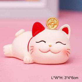 Chinese Lucky Wealth Waving Cat Gold Waving Hand Cat Home Decor Welcome Waving Cat Sculpture Statue Decor Car Ornament - 2 - S