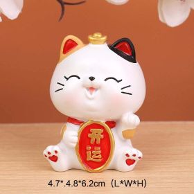 Chinese Lucky Wealth Waving Cat Gold Waving Hand Cat Home Decor Welcome Waving Cat Sculpture Statue Decor Car Ornament - Style B - S