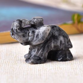 1PC Natural Crystal Amethyst Elephant Obsidian Animals Stone - Black Labradorite - 1.5inch