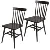 Better Homes & Gardens Gerald Classic Black Wood Dining Chairs, Set of 2 - Black