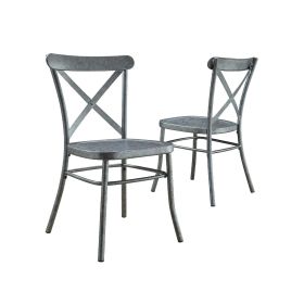 Better Homes and Gardens Collin Distressed White Dining Chair, Set of 2, Multiple Finishes - Silver