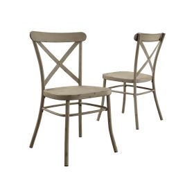 Better Homes and Gardens Collin Distressed White Dining Chair, Set of 2, Multiple Finishes - Light Brown