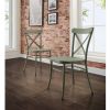 Better Homes and Gardens Collin Distressed White Dining Chair, Set of 2, Multiple Finishes - Green