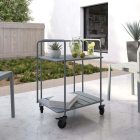 Poolside Gossip Collection, Penelope Outdoor/Indoor Cart, Gray - Light Gray