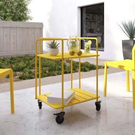 Poolside Gossip Collection, Penelope Outdoor/Indoor Cart, Gray - Yellow