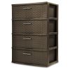 4 Drawer Wide Weave Tower Espresso - Espresso