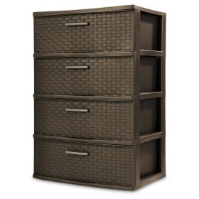 4 Drawer Wide Weave Tower Espresso - Espresso