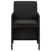 Patio Chairs with Cushions 4 pcs Poly Rattan Black - Black