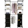 Closet Organizer, 2-Tower 9-Shelves, Easy to Assemble, Black - Black