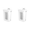 Wheeled Laundry Hamper Plastic, White, Set of 2 - White