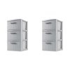 Sterilite 3 Drawer Weave Tower Plastic, Espresso, Set of 2 - Cement