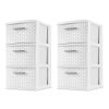 Sterilite 3 Drawer Weave Tower Plastic, Espresso, Set of 2 - White