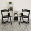 Resin Folding Chair (2 Pack), Black - Black