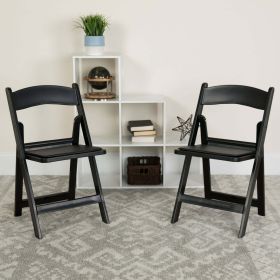 Resin Folding Chair (2 Pack), Black - Black