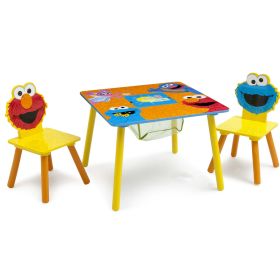 Wood Kids Storage Table and Chairs Set by Delta Children, Greenguard Gold Certified - Multicolor