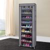 10 Layer 9 Grid Shoe Rack Shelf Storage Closet Organizer Cabinet Multiple Colors - Grey