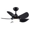 30 In Intergrated LED Ceiling Fan Lighting with Matte Black/ White   ABS Blade - Black