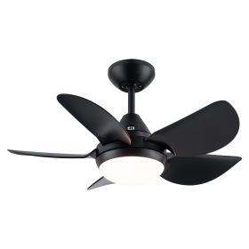 30 In Intergrated LED Ceiling Fan Lighting with Matte Black/ White   ABS Blade - Black