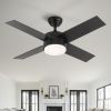 44 In Intergrated LED Ceiling Fan with Black /White  ABS Blade - Black