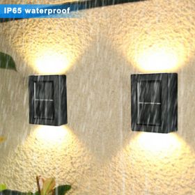 Outdoor Solar Deck Lights Path Garden Patio Pathway Stairs Step Fence Lamp 2pcs - as picture