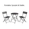 Round 2 Person - 23.6" Long Bistro Set (7 Colors Available) - Black