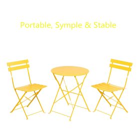 Round 2 Person - 23.6" Long Bistro Set (7 Colors Available) - Yellow