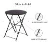 Round 2 Person - 23.6" Long Bistro Set (7 Colors Available) - Black