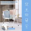 Foldable Steel Clothes Drying Rack with 4 Universal Wheels for Laundry - Stainless steel