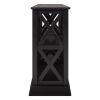 TREXM Console Table with 3-Tier Open Storage Spaces and &ldquo;X&rdquo; Legs; Narrow Sofa Entry Table for Living Room; Entryway and Hallway (Black) -