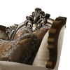 Fabric Upholstered Chair with 2 Pillows in Antique Oak Brown - as Pic