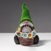 Gnome Night Solar Light Flower Decor Dimming Built-in Photoreceptor System Automatic Garden Decoration Fairy Desk Solar Light - D