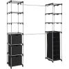 Closet Organizer, 2-Tower 9-Shelves, Easy to Assemble, Black - Black