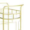 Fitzgerald Bar Cart with Matte Gold Metal Finish, 2-Tiers - Gold