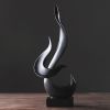 NORTHEUINS Resin Abstract Torch Figurines for Interior Home Living Room Bedroom Office Desktop Decoration Ornament Accessories - Silver