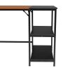 FCH Home Office Computer Desk, Study Writing Desk with Wooden Storage Shelf, 2-Tier Industrial Morden Laptop Table with Splice Board (Vintage Oak Fini