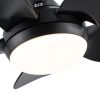 30 In Intergrated LED Ceiling Fan Lighting with Matte Black ABS Blade - as Pic