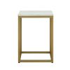 coffee table, white top, golden frame - white/gold